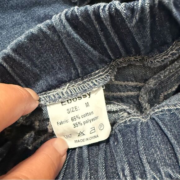 Ebossy Denim Maxi Skirt with Raw Hem - Picture 7 of 7